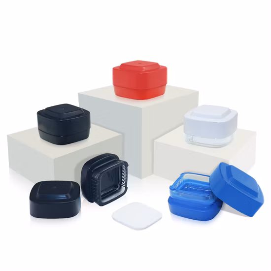 3 мл 4 мл 5 мл 7 мл Квадратная белая черная банка с концентратом Calyx, защищенная от детей