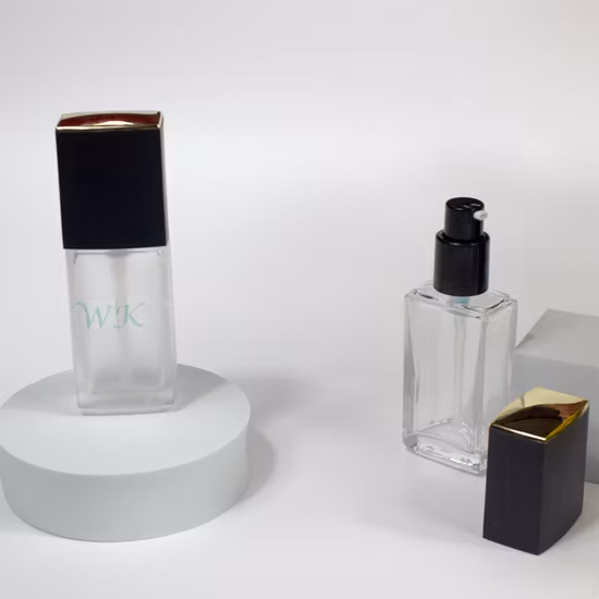 30 мл прозрачный квадратный стеклянный контейнер для жидкой основы Bb крем для макияжа косметический насос бутылка для лосьона