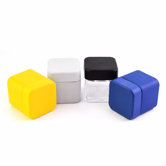 Cr ISO Giant Прямая продажа с фабрики 2 унции 3 унции 4 унции Квадратный куб с защитой от детей 3,5 г Цветы и съедобные продукты Контейнеры для упаковки бутонов трав Стеклянные банки для упаковки цветов